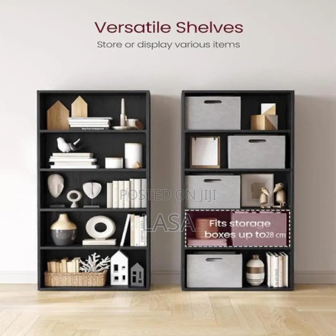 5-Tier Adjustable Wood Bookcase