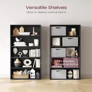 5-Tier Adjustable Wood Bookcase