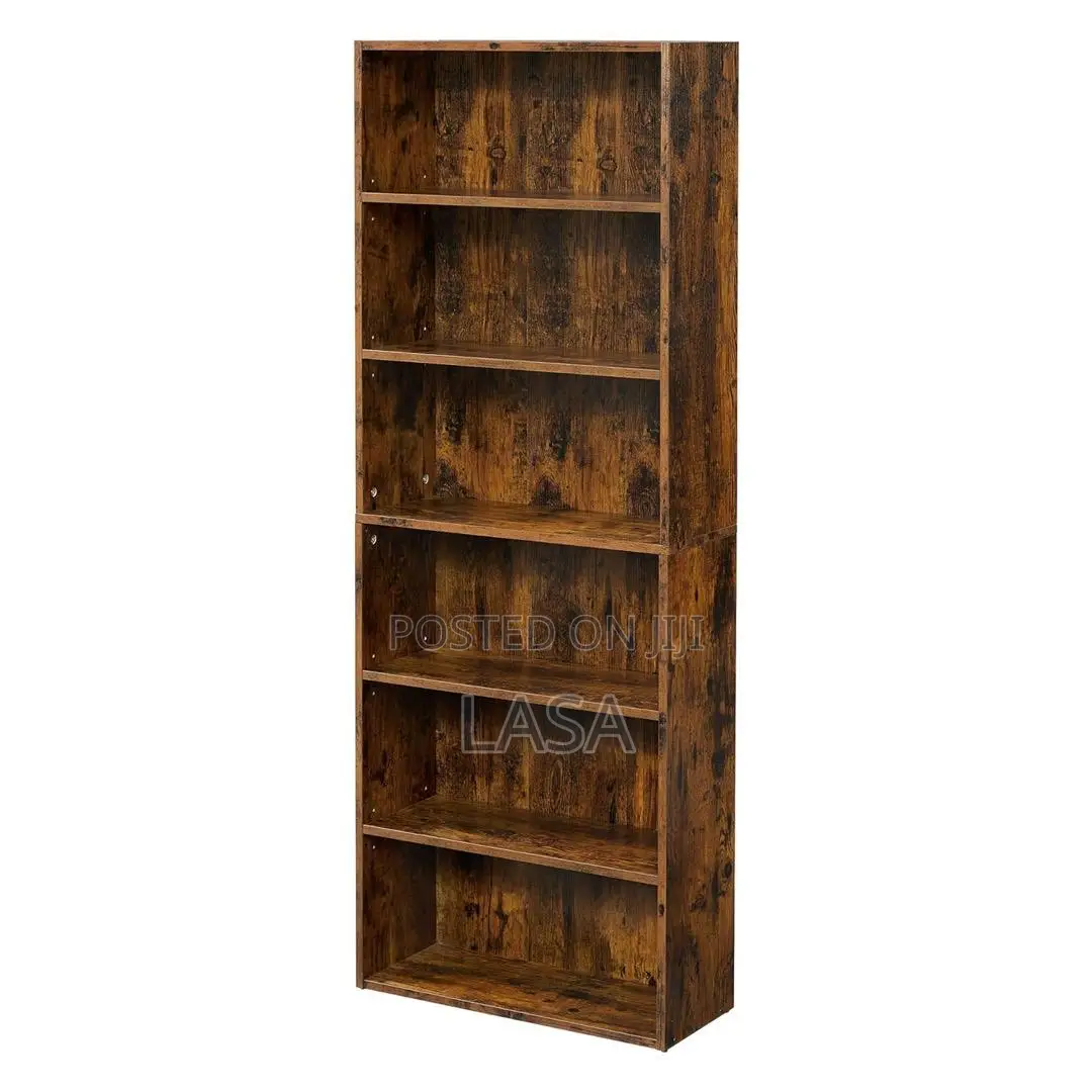 6-Level Industrial Open Bookcase