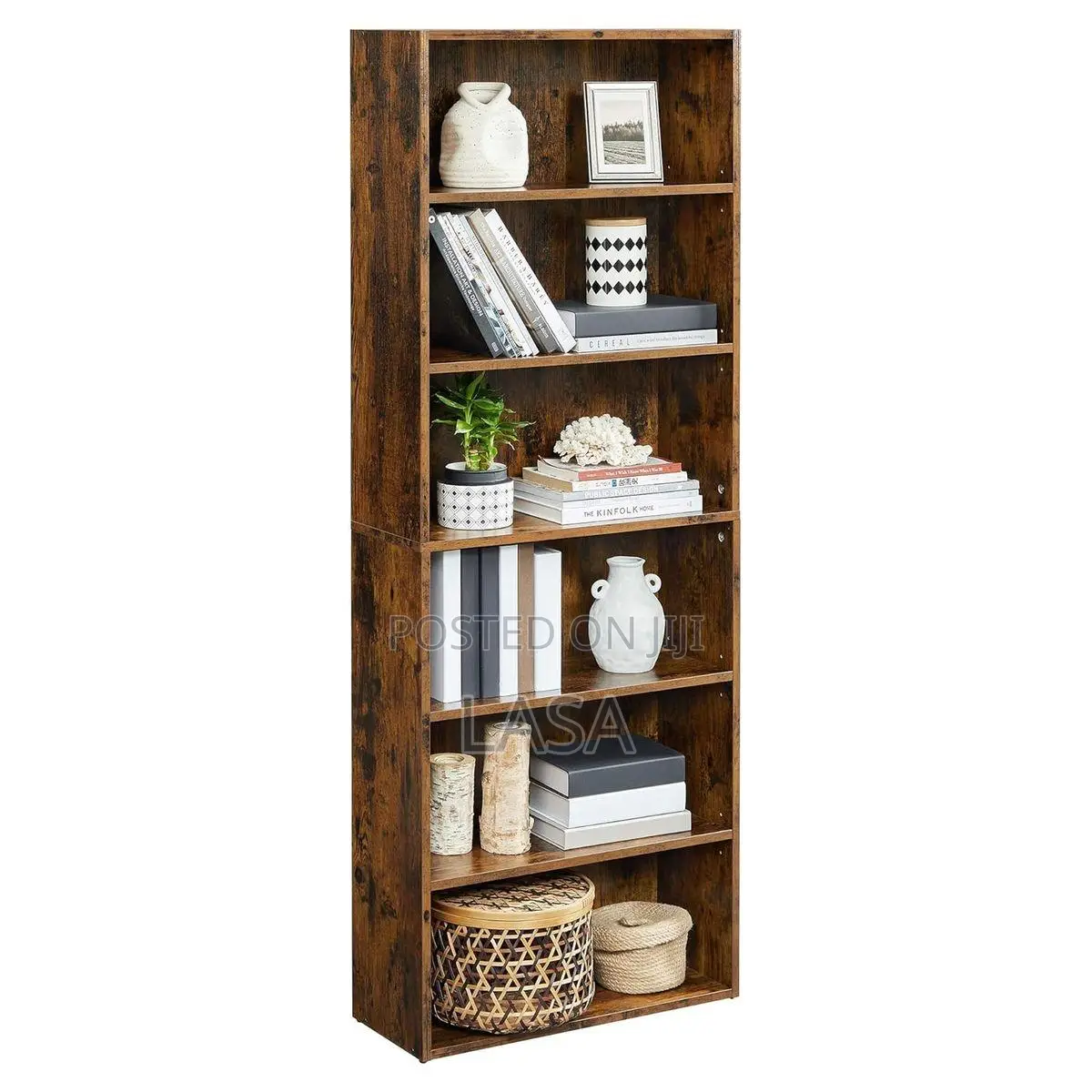 6-Level Industrial Open Bookcase