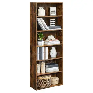 6-Level Industrial Open Bookcase