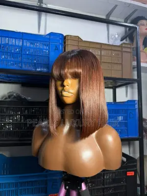 SDD Vietnam Bone Straight 10 Inches Brown Fringe Wig - 100% Human Hair