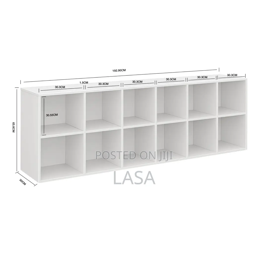 12-Cube Vertical Bookshelf