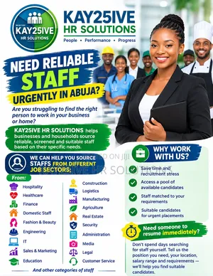 Need Reliable Staff Urgently in Abuja? Contact Khrsolutions Today!!