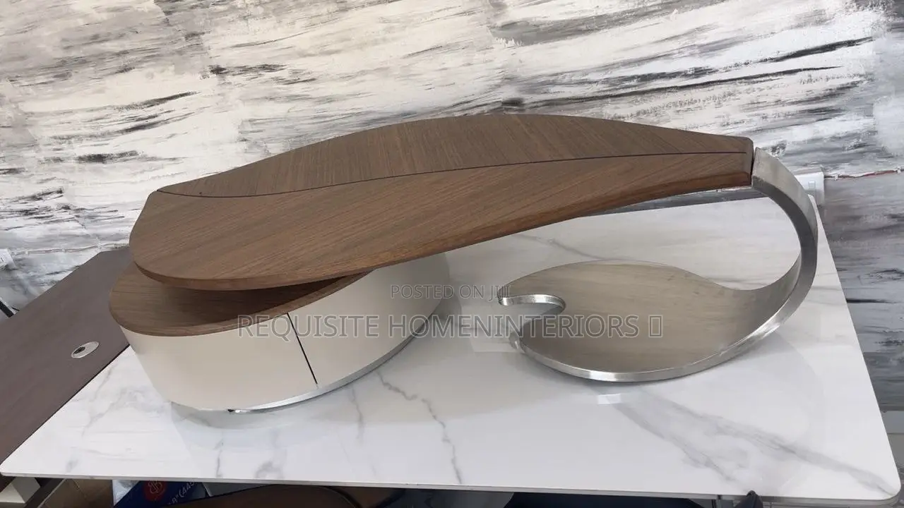 Luxury Center Table – Unique Wooden Silver Designer Coffee Table