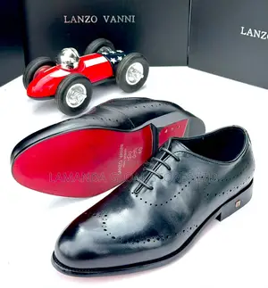 Lanzo Vanni Wingtip Brogue Oxford Shoes in Black