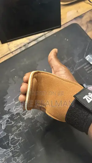 ZLYBox Heavy Duty Tan Leather Weightlifting Hand Grips Glove