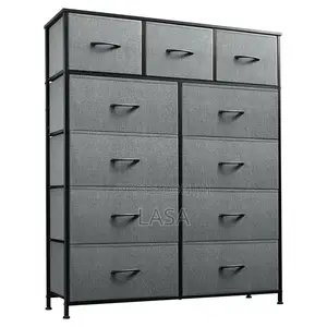11-Tier Fabric Cabinet Dark Grey Heavy-Duty