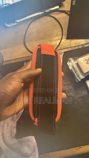 1pc Heavy Duty Padded Cable Machine Ankle Strap - Black/Orange