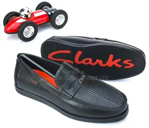Clarks Perforated Leather Driving Loafers in Black