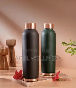 Pure Copper Water Bottle 1000ml - Handcrafted Indian Copper Flask