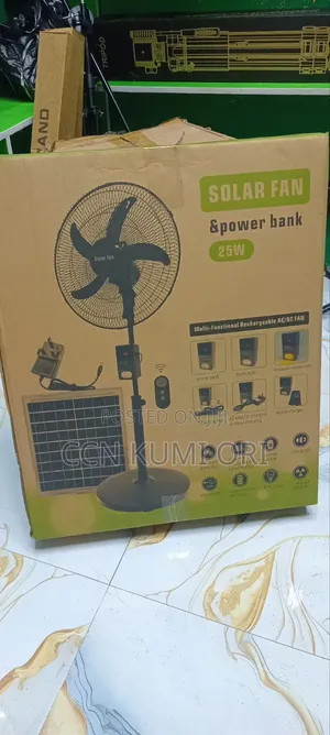 Solar Rechargeable Fan With Power Bank . Bulbs and Panel.