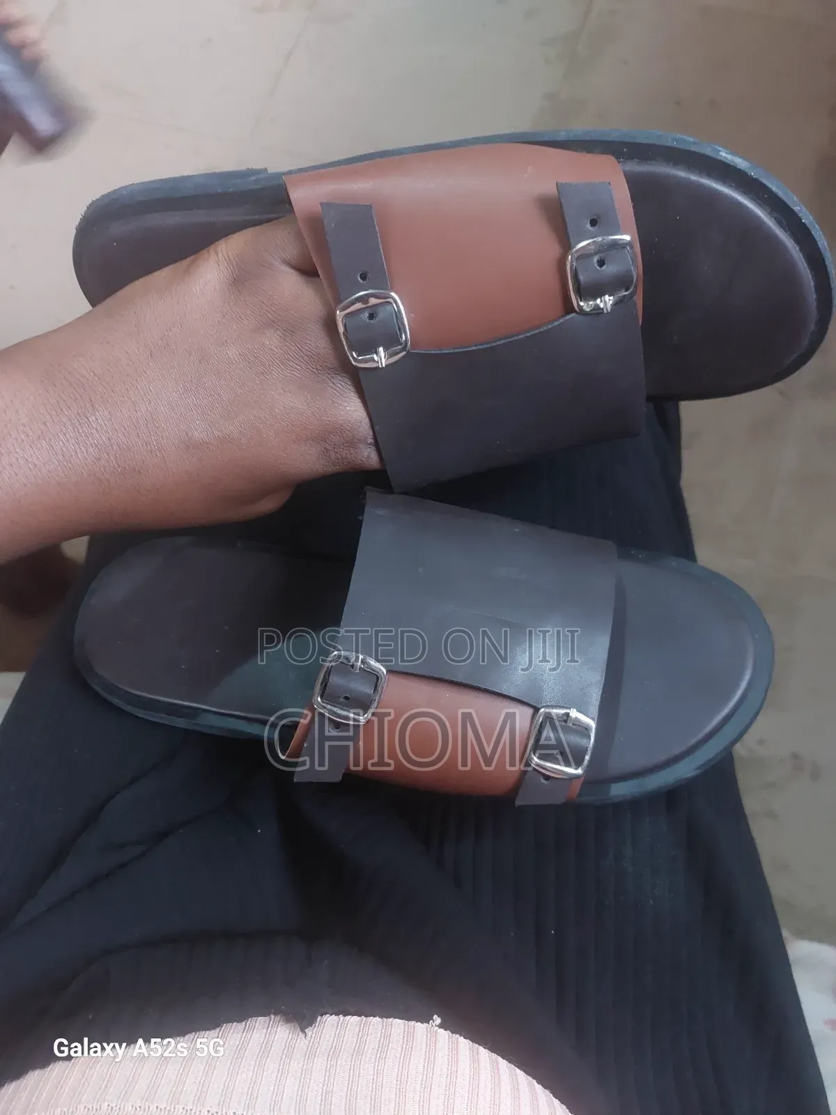 Pure Leather Flat Mens Slippers