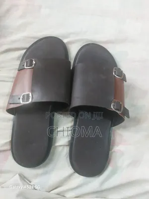 Pure Leather Flat Mens Slippers