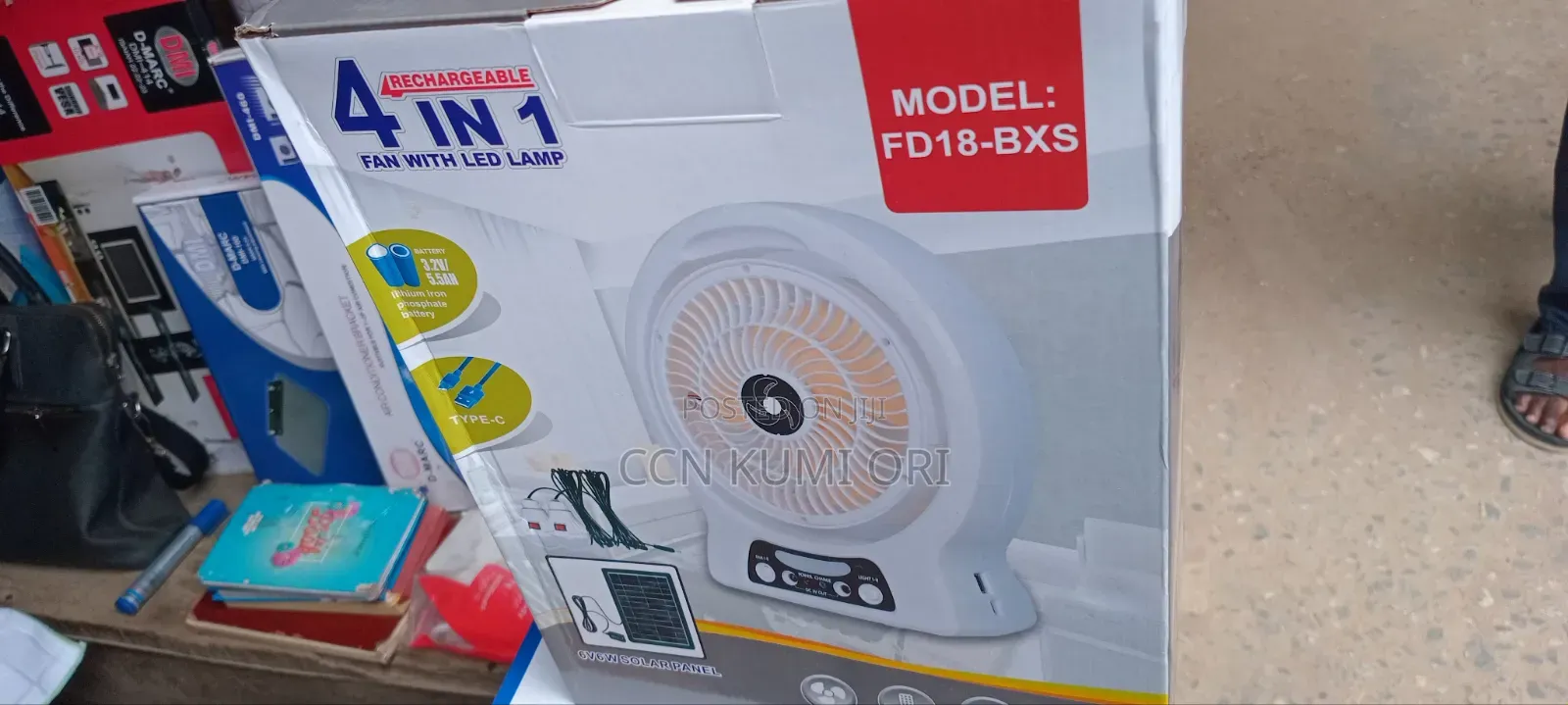 Solar Rechargeable Table Fan With Panel and Bolb