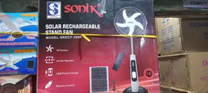 Sonik Japan 18-Inch Rechargeable Standing Fan With Panel and Remote