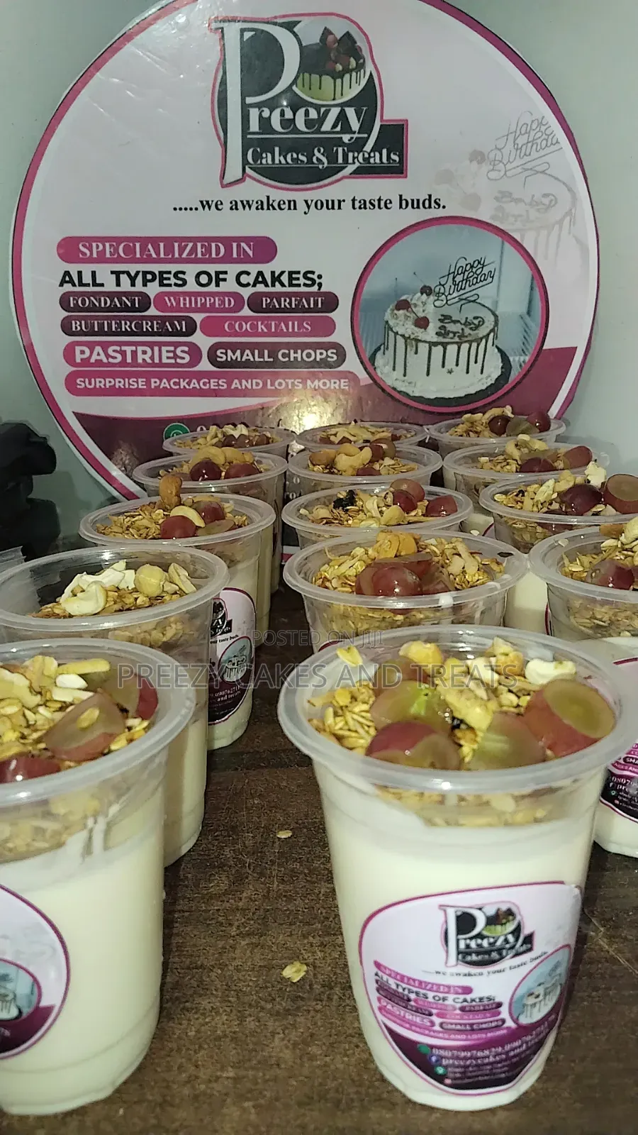 Cakes, Parfait and Yoghurt