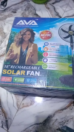 Ava 18-Inch Rechargeable Fan With Panel and Bolb