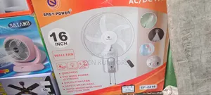 Easy Power 16-Inch Rechargeable Wall Fan. Remote and Led Light