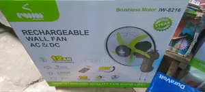 Iwin 16-Inch Rechargeable Wall Fan Remote and Led Light