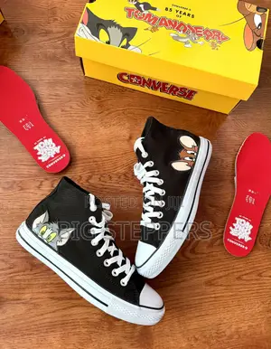 Converse Sneakers Tom and Jerry Black