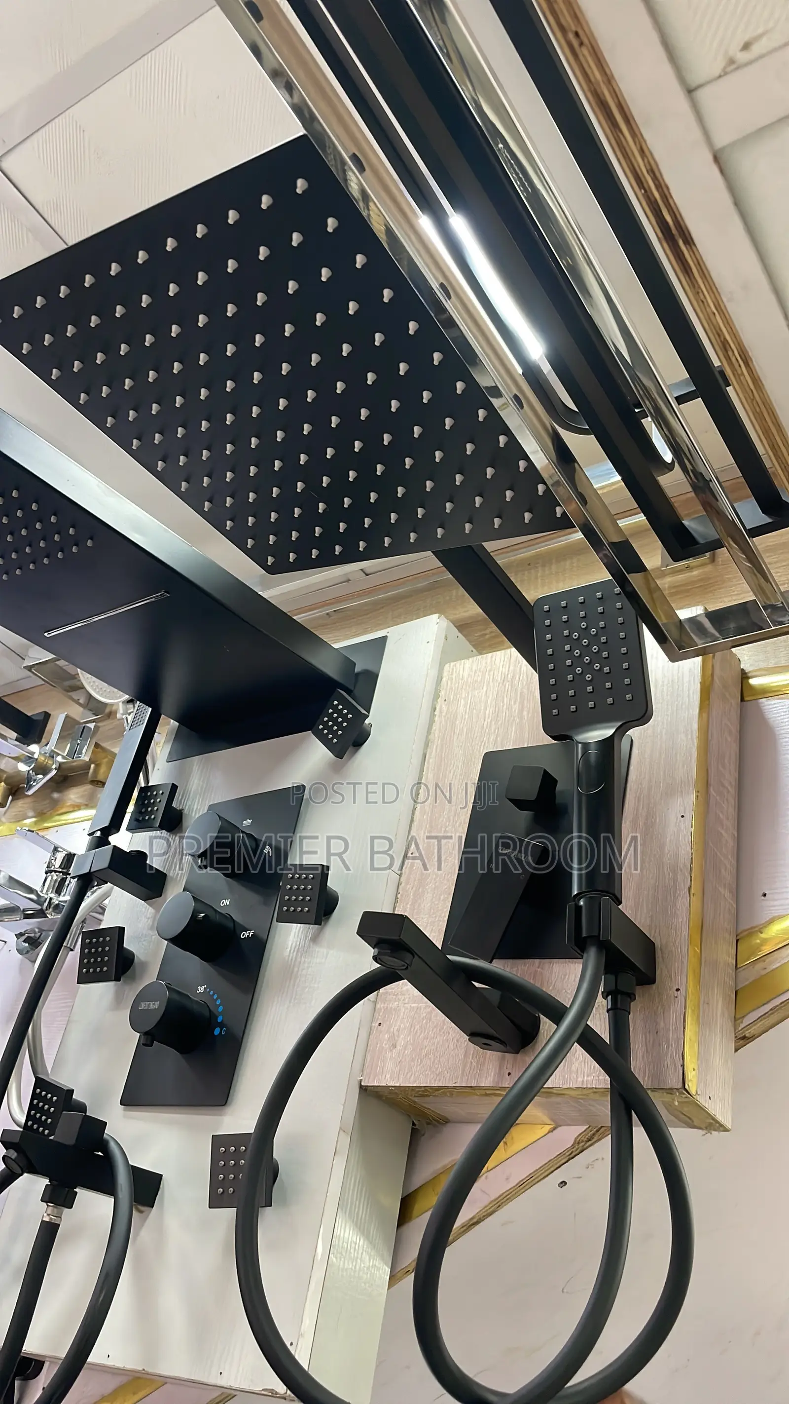 Black Conduit Shower 5ways