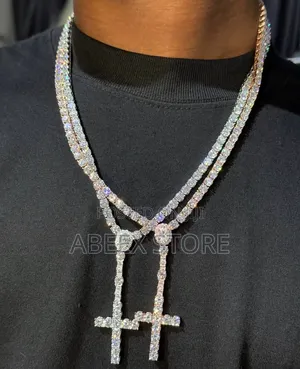 Iced Out Zirconia Tennis Chain With Attached Pendant