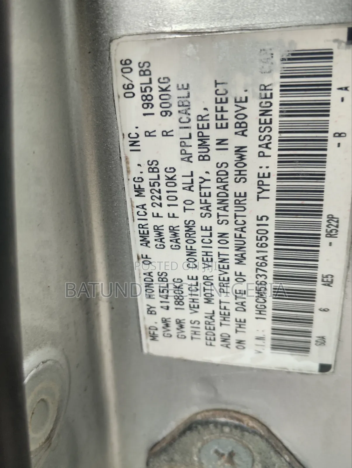 Honda Accord 2.4 2007 Silver