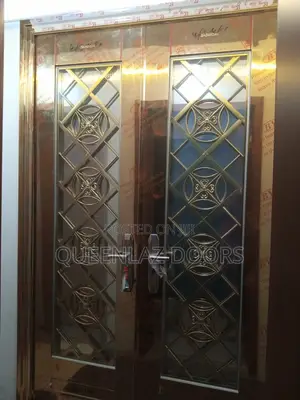 6ft Stainless Gold Glass Door