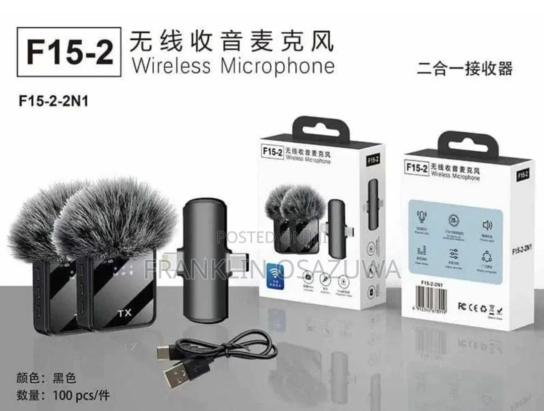 F15-2-2n1 Wireless Microphone 2-in-1 Type-C for iPhone Android
