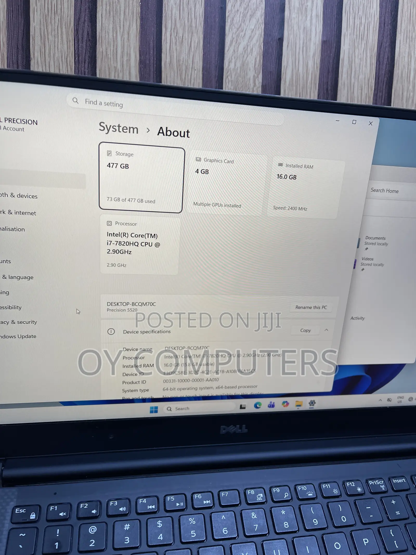 Laptop Dell Precision 15 5520 16GB Intel Core i7 SSD 512GB