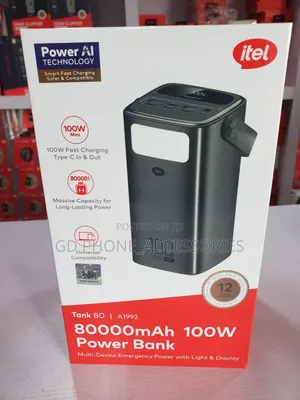 Brand New Itel Tank 80 (80,000mAh) 100W Ultra Fast Charging Power Bank