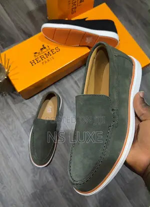 Hermes White Sole Loafers