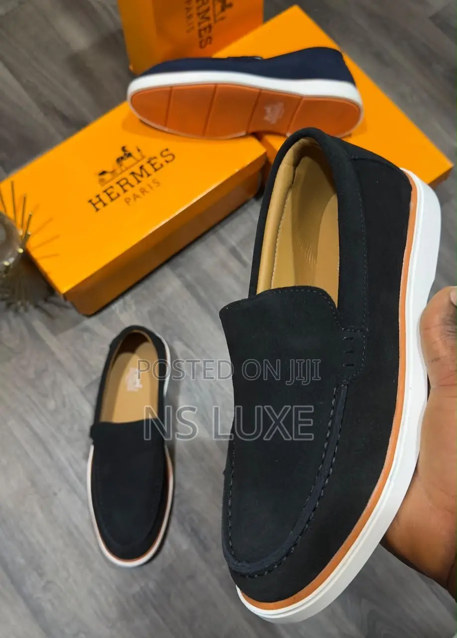 Hermes White Sole Loafers