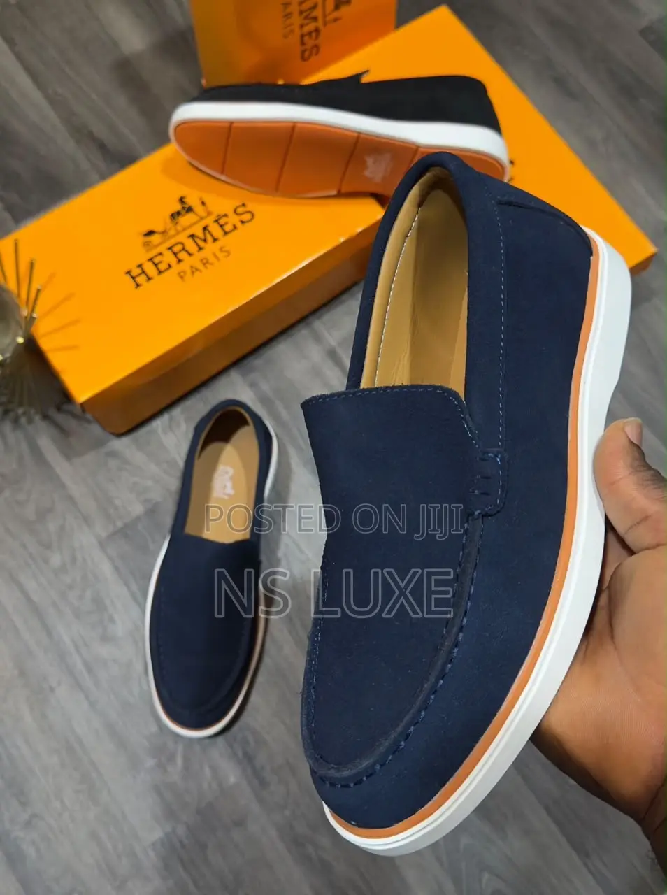 Hermes White Sole Loafers