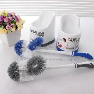 Double-Headed 2-Way Toilet Cleaning Brush With Holder Set