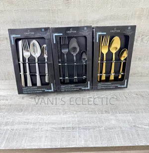Elegant 16pcs Crofton Flatware Set (Silver, Black and Gold Available)