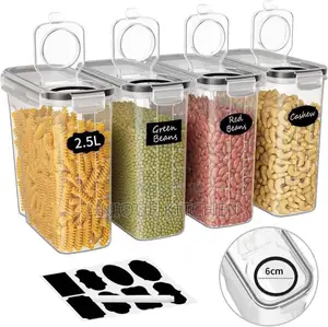 4 Piece Airtight Cereal and Dry Food Storage Container Set