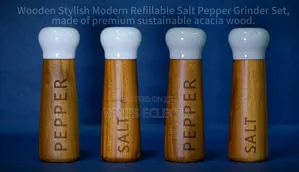 Premium Tessie Jessie Wooden Salt and Pepper Grinder / Shaker Set