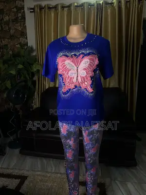 Top With Butterfly Design Round Neck