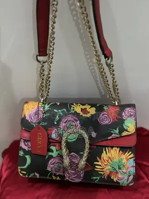 Gucci Floral Print Dionysus Shoulder Bag With Gold Chain Strap