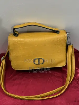 Vibrant Mustard Yellow Croc-Texture Crossbody Handbag