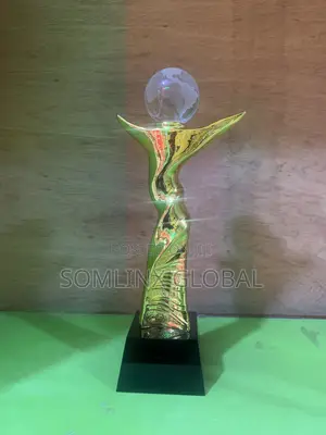Gold Trophy Award Plaque