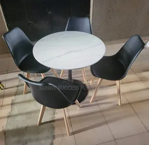 4-Seater Round Marble Dining Set