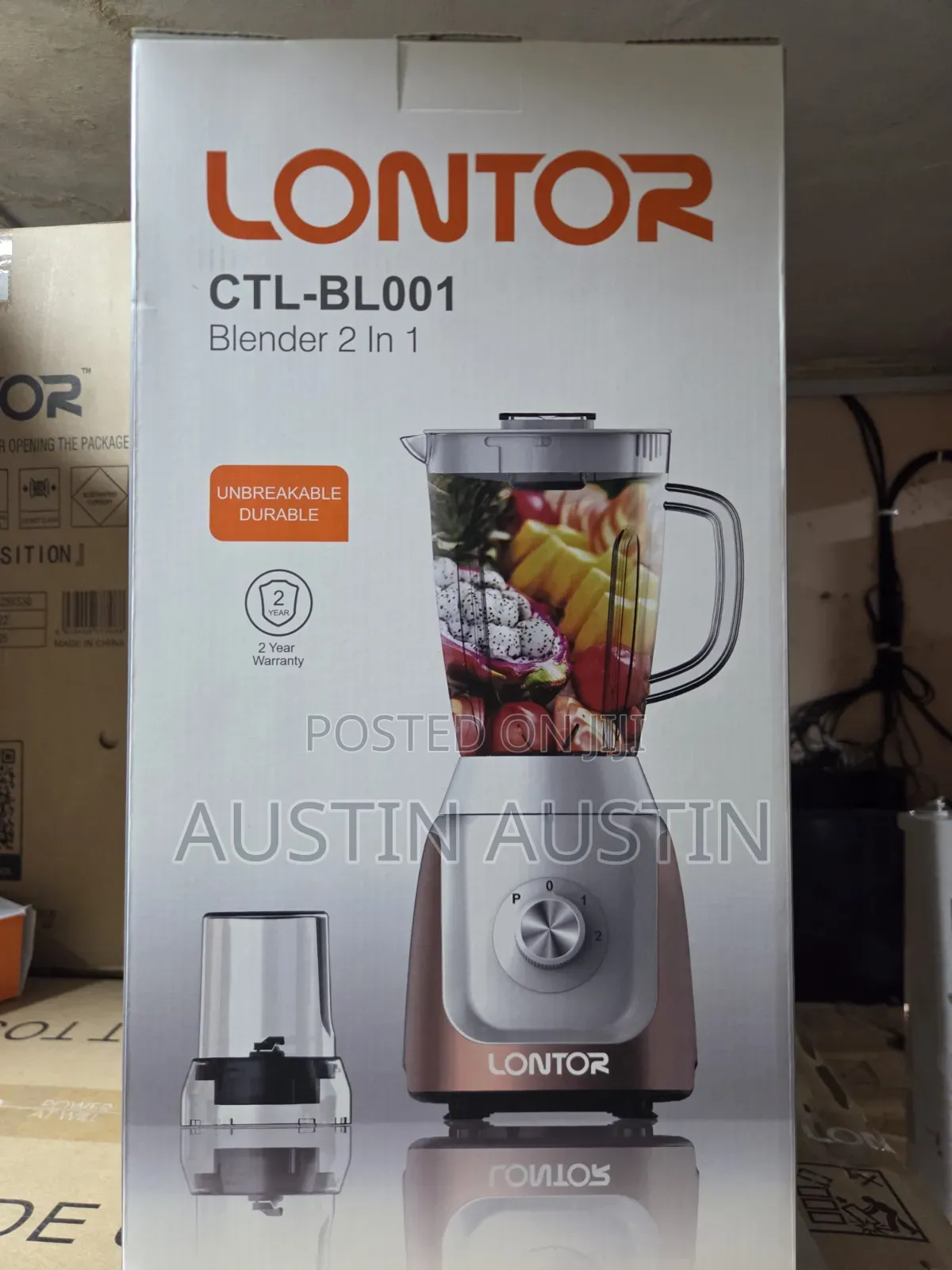 Lontor Unbreakable Blender With Dry Mill Cup