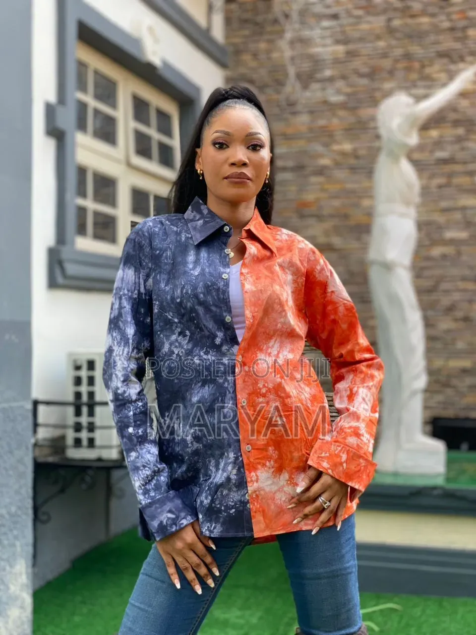 Tie-Dye Long Sleeve Button-Up Shirts