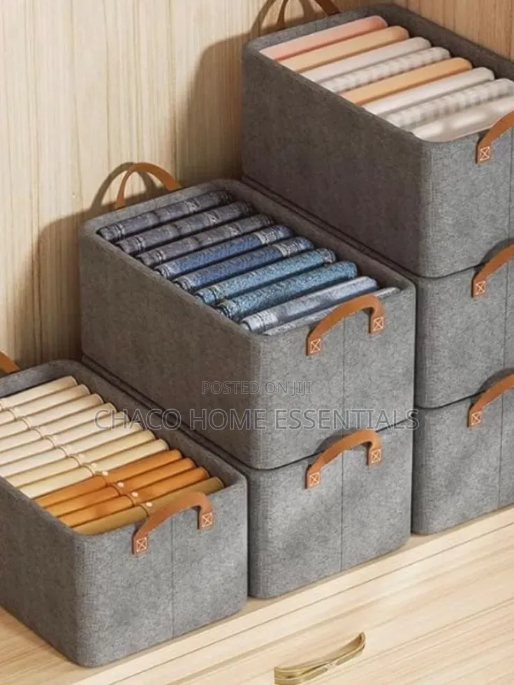 Foldable Wardrobe Clothes Organizer Box With Handles