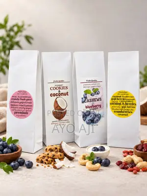 Classy White Foil Lined Pouch for Snacks. Nuts, Chin Chin. 50 Pieces.