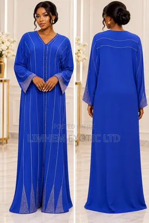 Stoned Blue Abaya