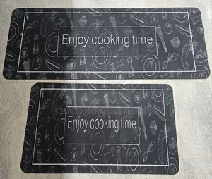 2-in-1 Non-Slip Kitchen Mat Set – Chalkboard Pattern